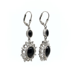 Ohrringe 925 Silber Onyx Seite