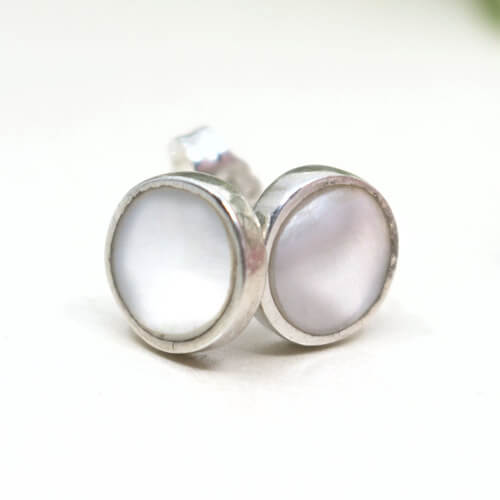 Ohrstecker 925 Silber Perlmutt Front