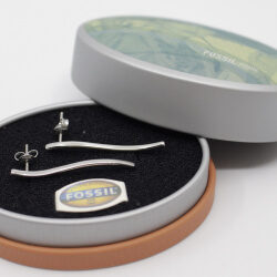 FOSSIL Stainless Steel Ohrringe - Neuware Ohrstecker Fossil Steel Seite
