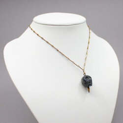 Pamela Love Lapislazuli Skull & Spike Bronzekette Pamela Love Halskette 'Skull'