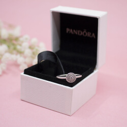 925 Pandora Ring mit Zirkonia in OVP, Gr. 54 Pandora 925 Sterlingsilber Ring 190986CZ mit Zirkonia inkl OVP, draufsicht