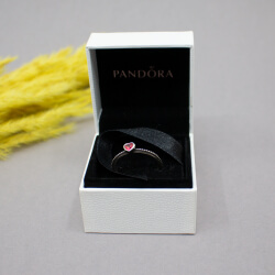 Pandora Ring 'Rotes Herz' 925 Sterlingsilber RG 60 Pandora 925er Ring 'Herz'