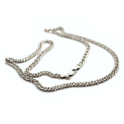 925er Sterling Silber Panzer-Kette, 50 cm, 15 g Panzer Silberkette 925 Italy Oben
