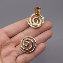 Pierre Lang goldene Ohrclips Spirale Detail