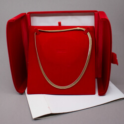 Pierre Lang goldene Panzerkette, inkl. Samt-Etui Bild 2 Pierre Lang goldene Panzerkette Etui