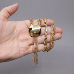 Pierre Lang goldene Y-Kette 'wasserfall' Groesse