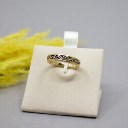 Pierre Lang goldener Band-Ring 'Ornament' RG 59 Pierre Lang goldener Ring 'Ornamente' Front