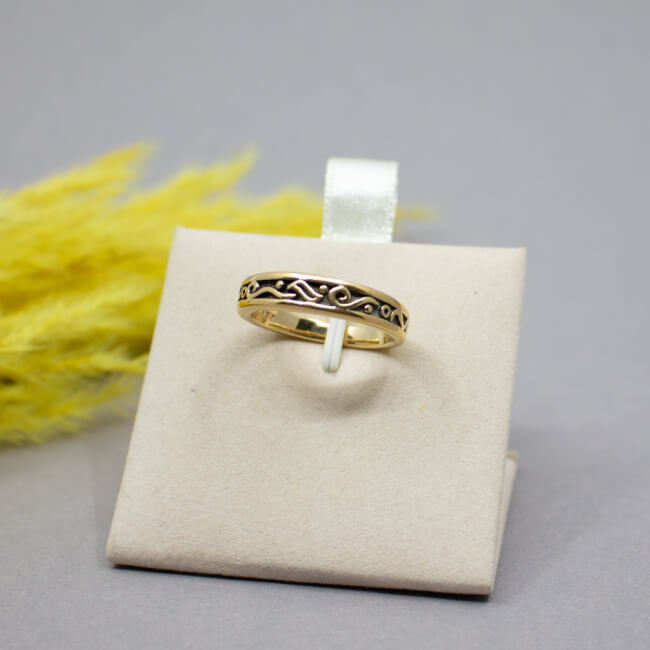 Pierre Lang goldener Ring 'Ornamente' Front