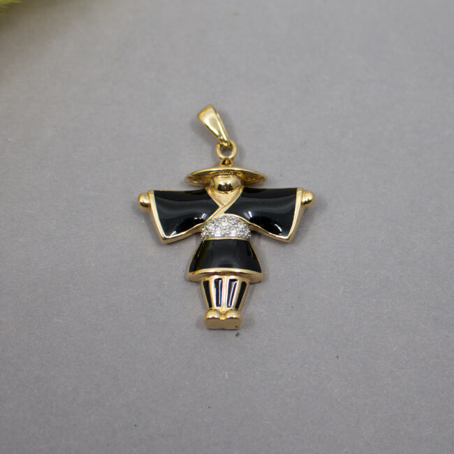 Pierre Lang goldener Samurai-Anhaenger Front