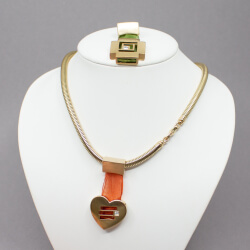 Pierre Lang edle Schlangenkette mit Wechselanhänger Bild 3 Pierre Lang Kette mit Stoff-Anhaenger