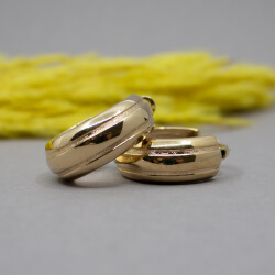 Goldene Pierre Lang Unisex-Creolen, massiv & breit Pierre Lang massive goldene Creolen