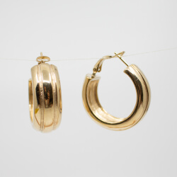 Pierre Lang massive goldene Creolen Seite