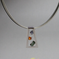 Pierre Lang rhodinierte Halskette, Anhaeger