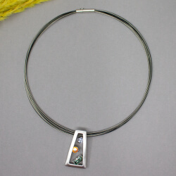 Pierre Lang rhodinierte Halskette, Front