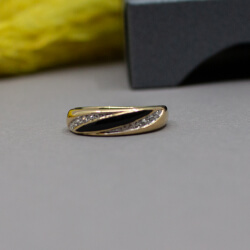 goldener Pierre Lang Ring, Emallie Detail
