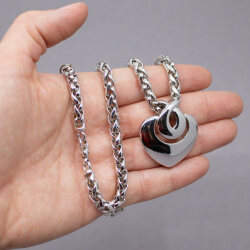Pierre Lang silberne Kette mit Anhaenger Groesse
