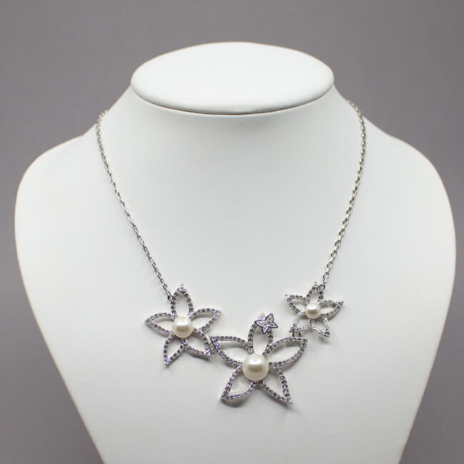Pierre Lang silberne Kette 'Snow White' Tragebeispiel