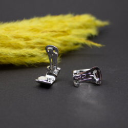 Pierre Lang moderne Ohrclips, satinierte Oberfläche Bild 2 Pierre Lang silberne OhrClips mattiert Rueckseite