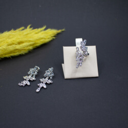 Pierre Lang festliches Schmuckset, Ring-Gr. Vll Pierre Lang silberne Ohrringe mit Ring
