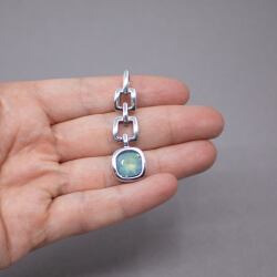 Pierre Lang silberner Anhänger mit Glitzerstein Bild 2 Pierre Lang silberner Anhaenger blauer Stein