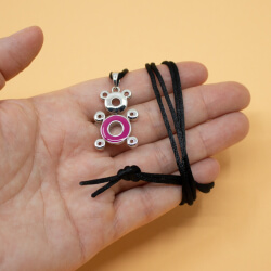 Pierre Lang aus Kreisen stilisierter Teddy Anhänger Bild 3 Pierre Lang silberner Anhanger 'Baerchen' Groesse