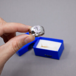 Pierre Lang silberner Ring weisser Stein Groesse