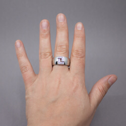 Pierre Lang silberner Ring weisser Stein Tragebeispiel