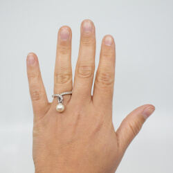 Pierre Lang silbernes Perlen Ring