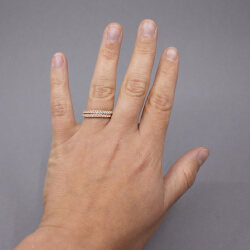 Pierre Lang Stapel Ring mit Glitzerstein