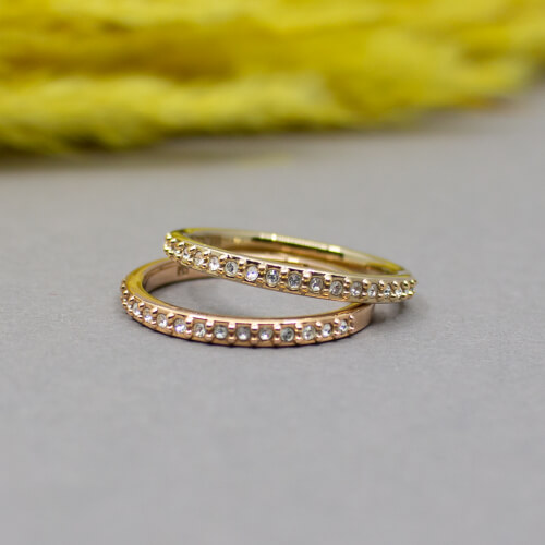 Pierre Lang Stapel Ring mit Glitzerstein Front