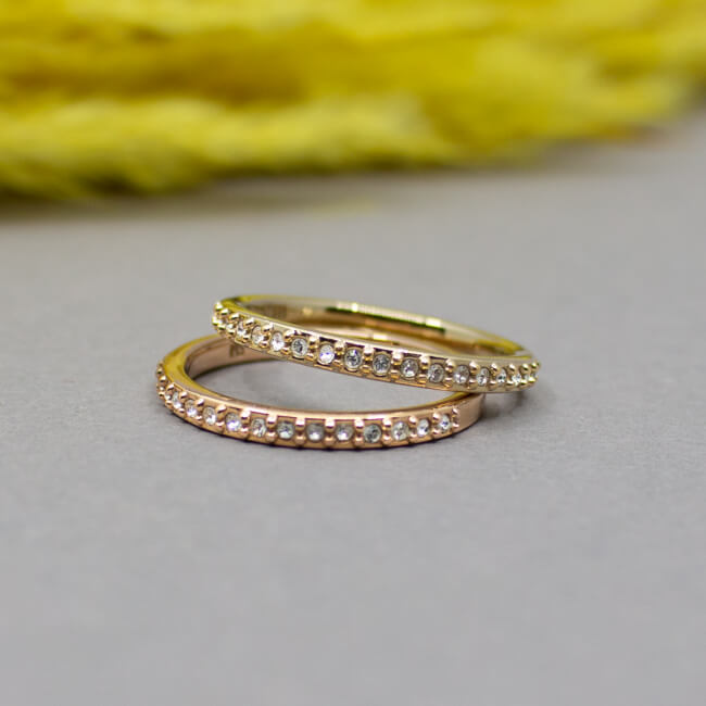 Pierre Lang Stapel Ring mit Glitzerstein Front