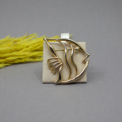 PISCITELLI Made in USA goldene Fisch Brosche Skalar Bild 2 PISCITELLI Vintage Fisch Brosche Front