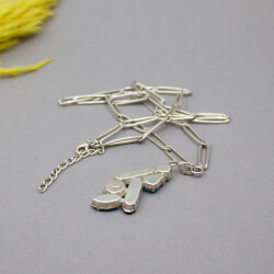 RASPE Berlin, Halskette mit farbigen Glas-Anhänger Bild 4 Raspe Berlin Halskette mit Anhaenger Rueckseite