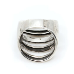 Ring groß 925 Silber Rillen oben