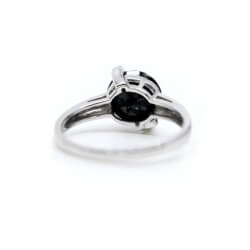 Ring Schwarzer Zirkon trifft Weiß 925 Silber Hinten