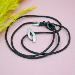 schwarze Satinkette mit 925er Silber Anhänger Satinkette mit 925er Silber Anhänger