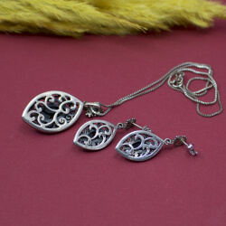 Schmuckset 925 Onyx Hinten