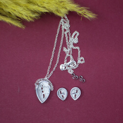Schmuckset 925 Silber Diamanten Rückseite