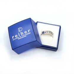 925er Ring geometrische Muster, Gr. 54, inkl. Box Silber Ring 925 geometrische Muster Schachtel