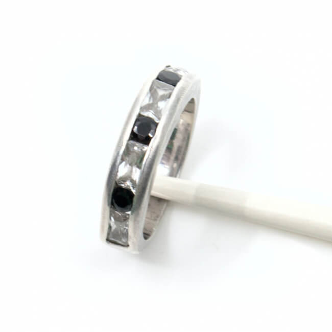Silberring 925 Zirkonia 2farbig