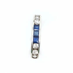 Silberring 925 Zirkonia blau weiß Front