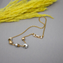 Swarovski elegante Halskette, bewegliche Rondelle Swarovski goldene Halskette Rondeln liegend