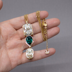 Swarovski goldene Kette 'Drop' Groesse