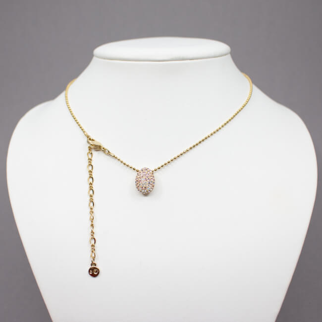 Swarovski goldene Kette 'Glitzerbohne' Front