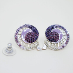 Silberner Ohrstecker von Swarovski mit lila Steinen Swarovski lila Ohrstecker