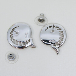 Swarovski lila Ohrstecker Rückseite