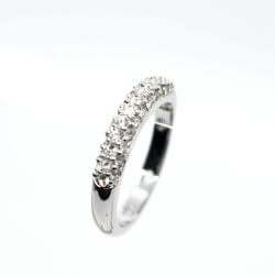 silberner Swarovski Ring, Gr. 54 mit Glitzersteinen Swarovski Ring Front