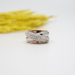 Swarovski Ring, edle Kristalle auf Rosé & Silber Swarovski roségold Ring