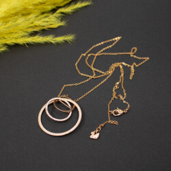 Romantisch zierliche Swarovski Kette in Roségold Swarovski rosé Halskette