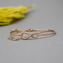 Swarovski rosègold farbende Armspange 'unendlich' Swarovski rosegold Armreif